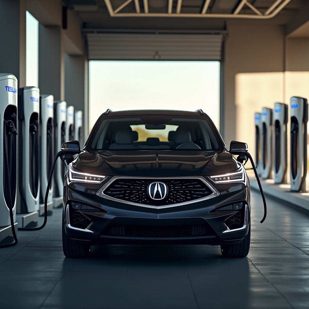 Acura ZDX lataaminen Tesla Superchargerilla