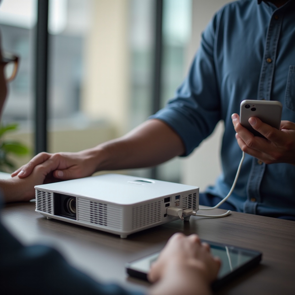 wie man ein Smartphone mit einem Projektor verbindet