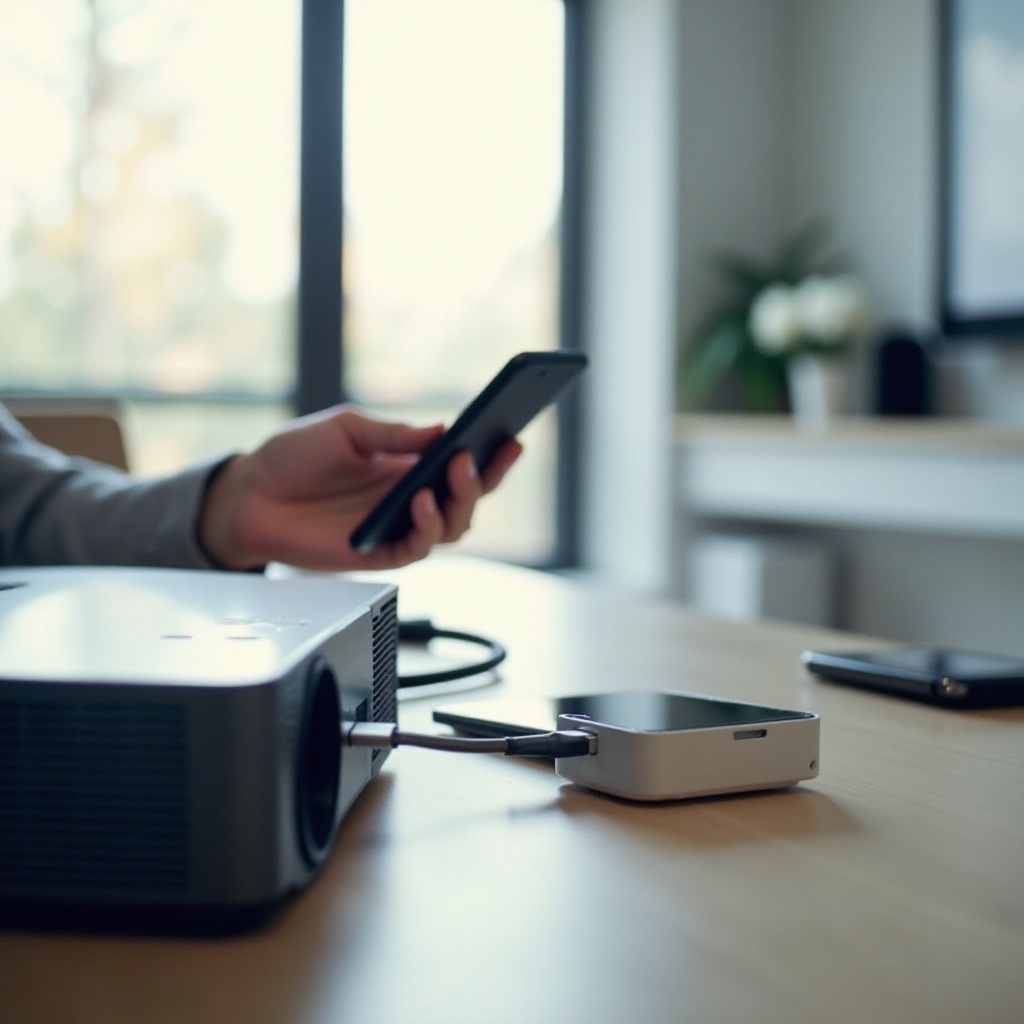 como conectar um smartphone a um projetor