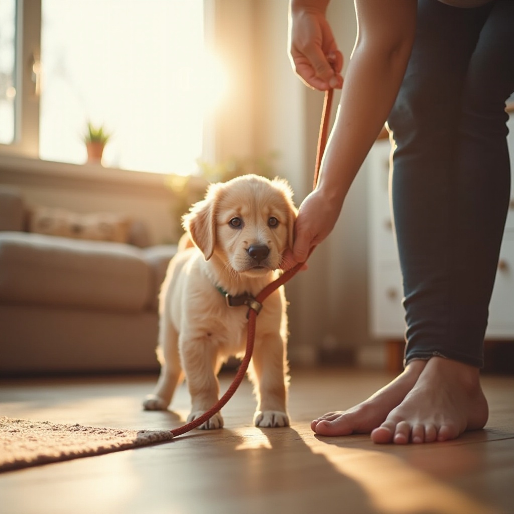 quand commencer l'entraînement du chiot à la laisse