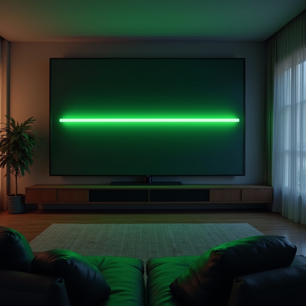 linha verde na TV Samsung