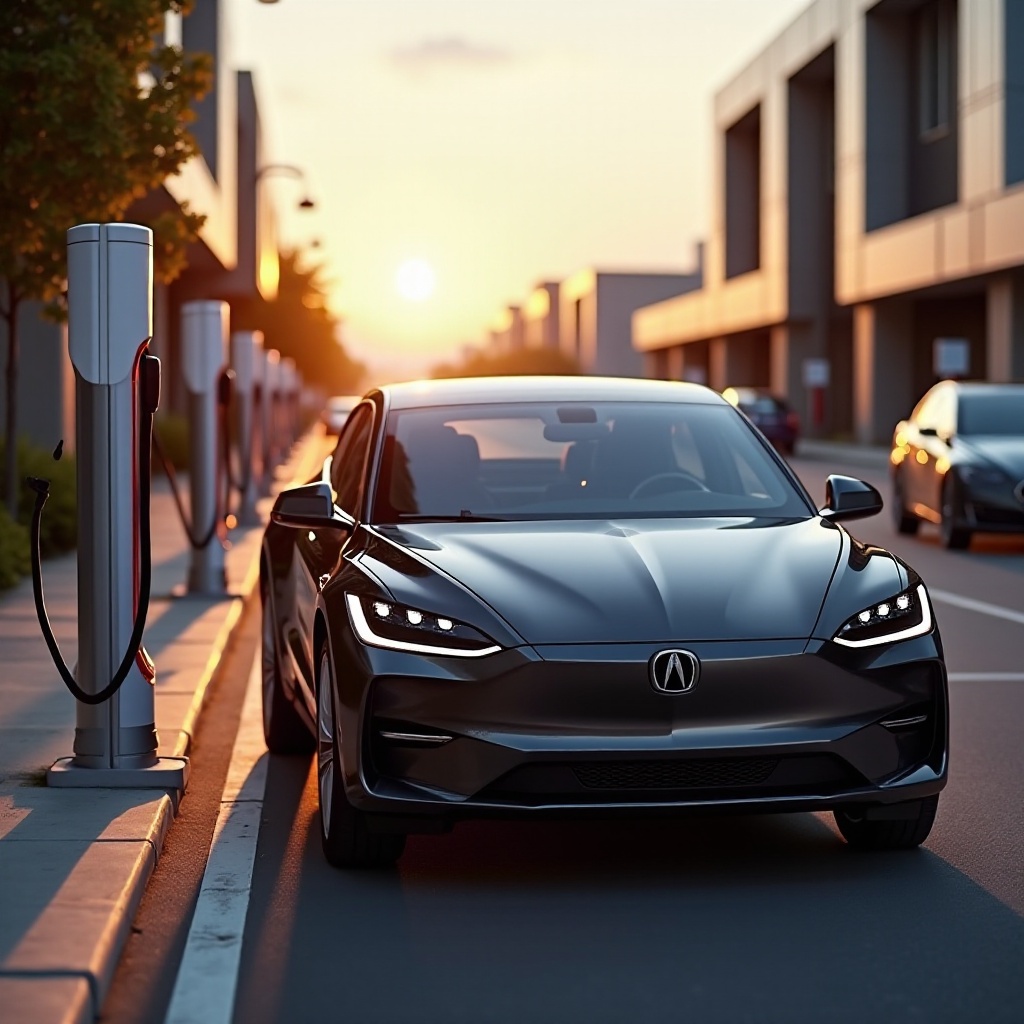 Laden von Acura ZDA an der Tesla Supercharger