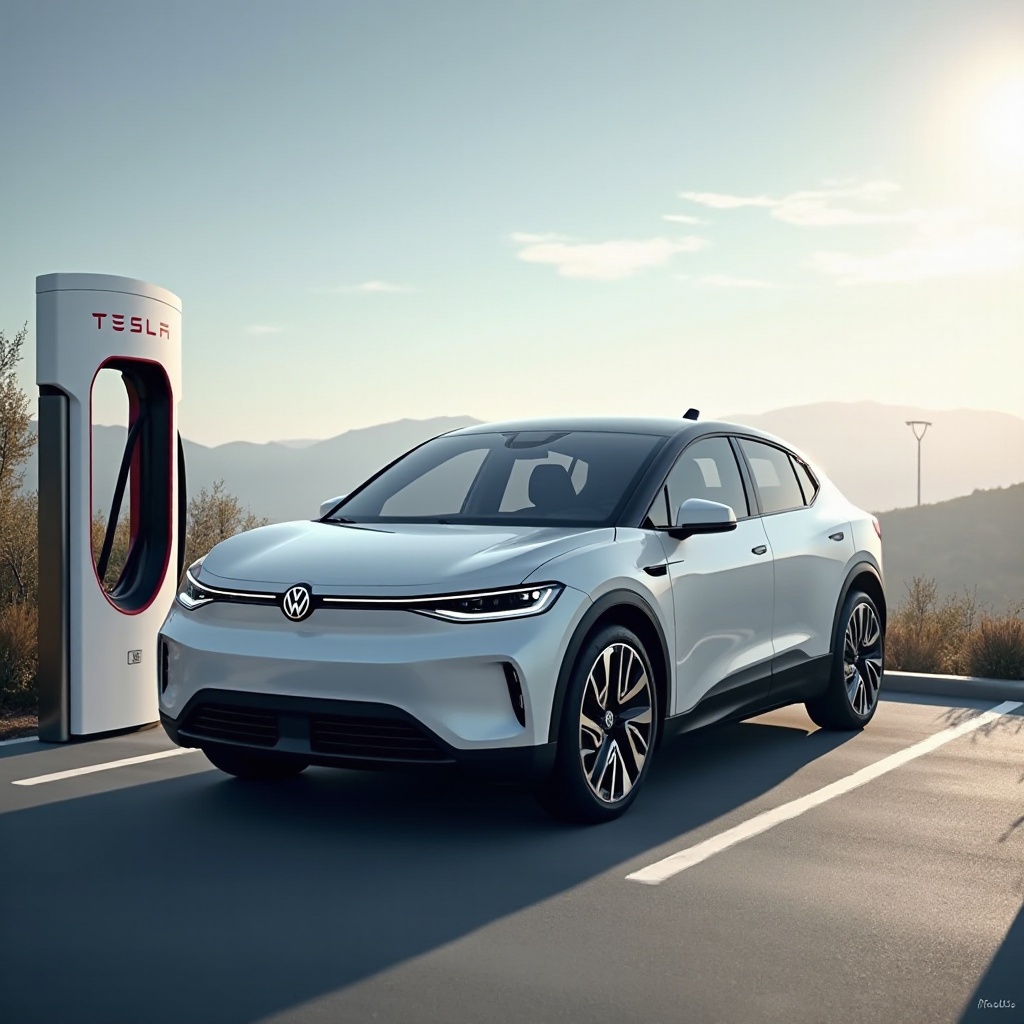 caricare l'id4 al supercharger Tesla