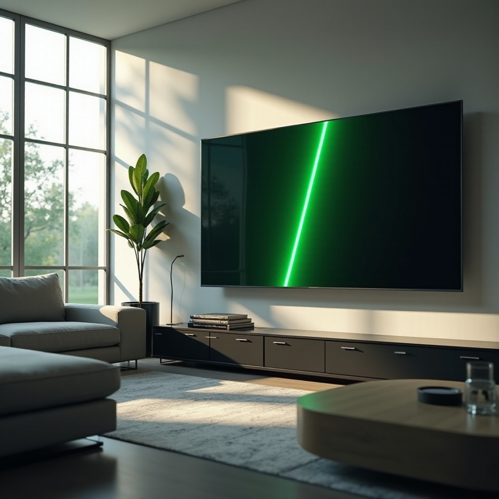 línea verde en televisor Samsung