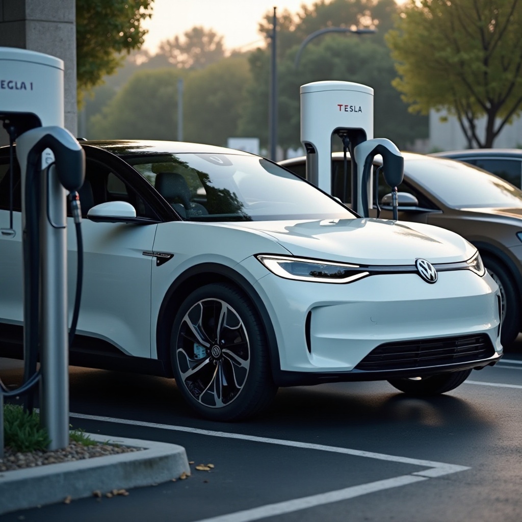 charging id4 at tesla supercharger