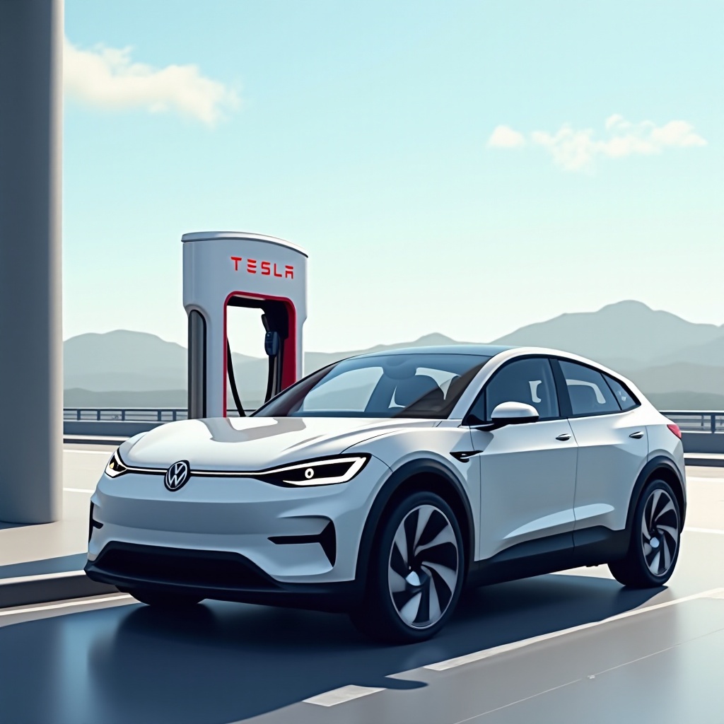 id4 am Tesla Supercharger aufladen