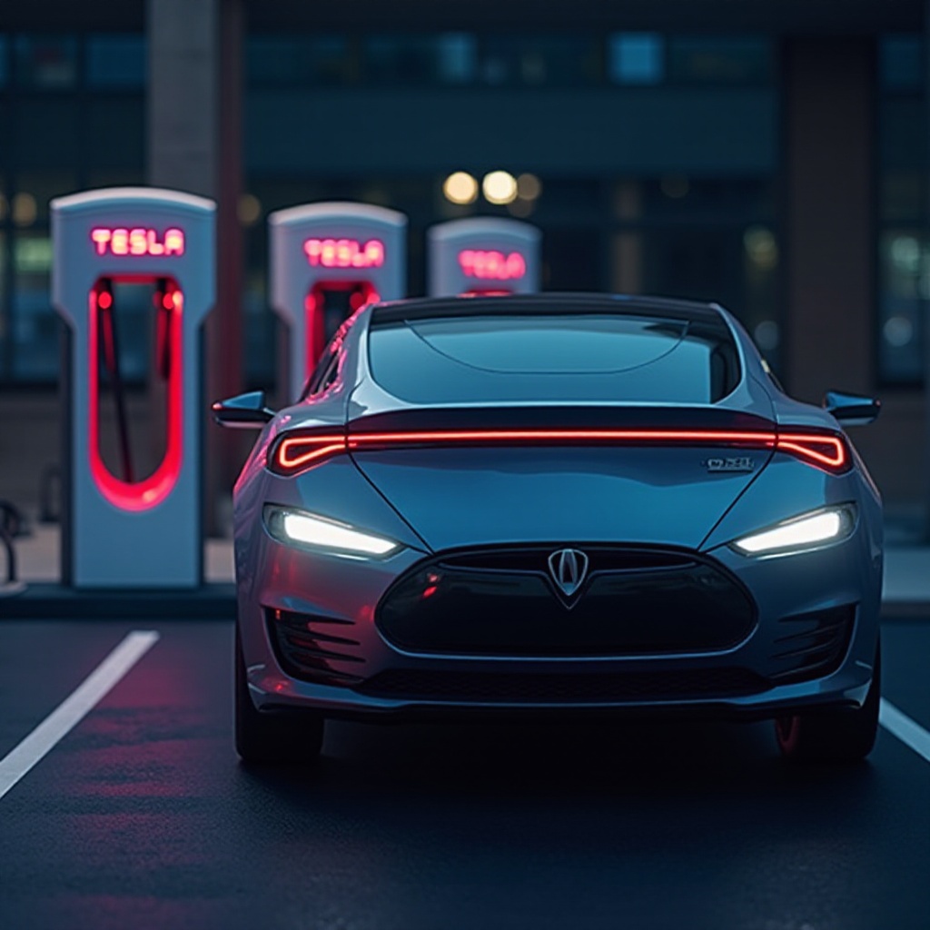 carregando acura zda no supercarregador tesla
