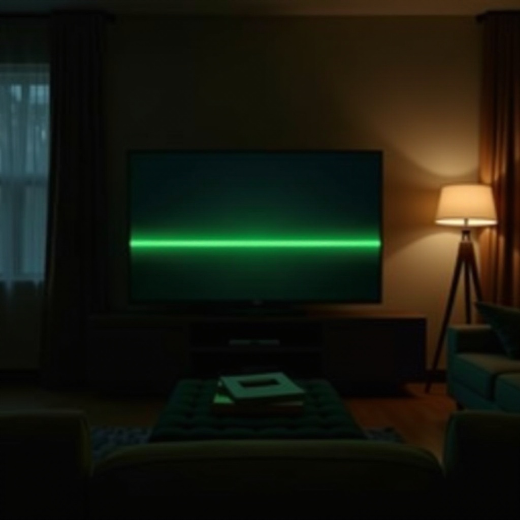 samsung tv green line