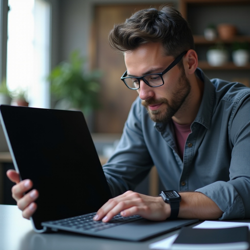 het scherm van de Surface Pro is zwart
