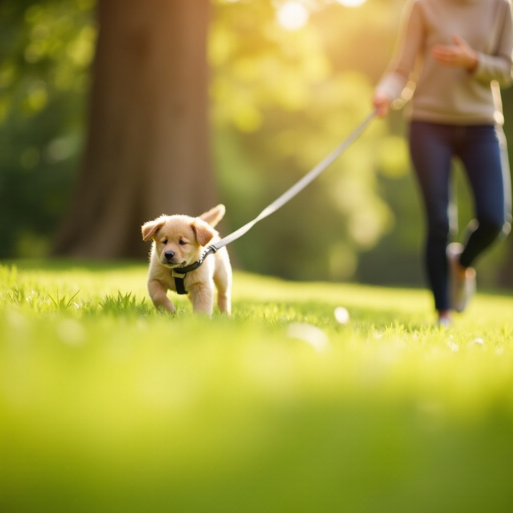 wanneer te beginnen met het trainen van de puppy aan de lijn