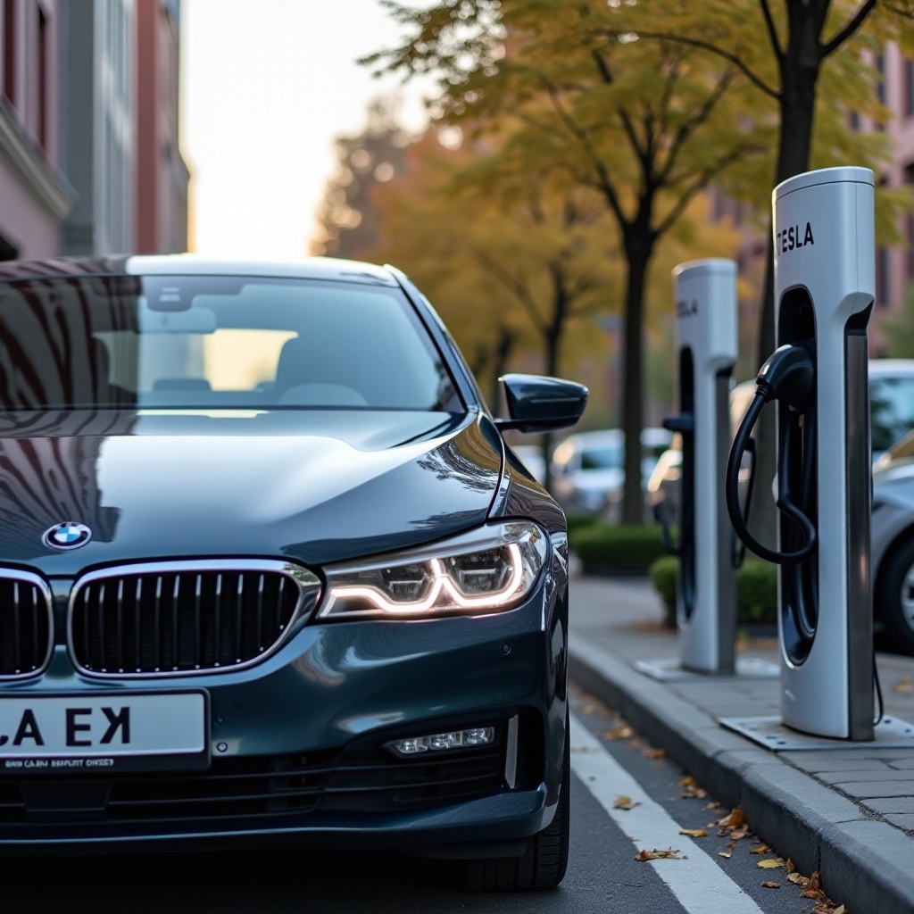 caricare la BMW al supercharger Tesla