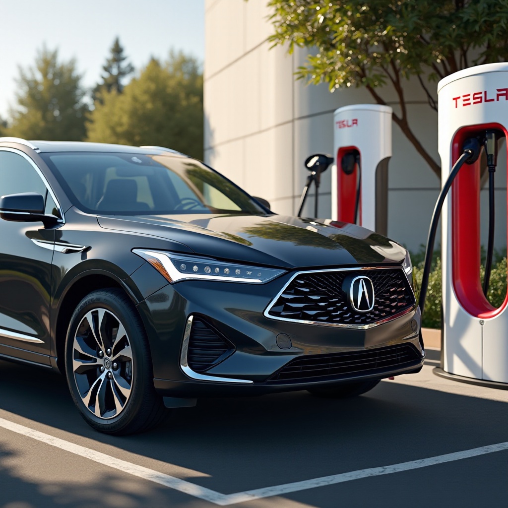 Acura ZDX lataaminen Tesla Superchargerilla