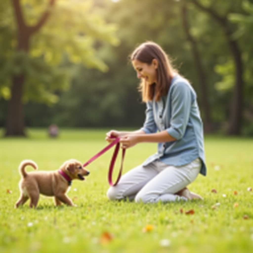 wanneer te beginnen met het trainen van de puppy aan de lijn