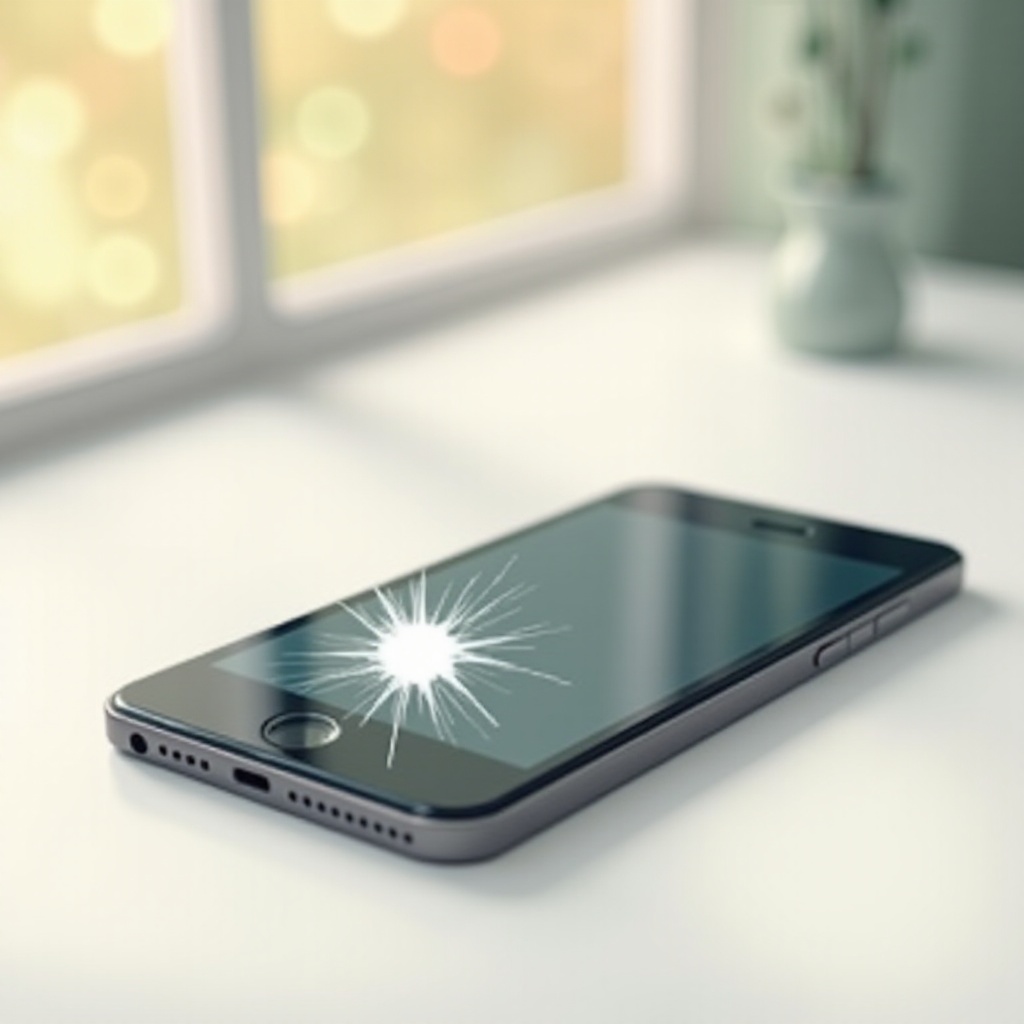 tache noire sur l'écran du téléphone après avoir été laissé tomber