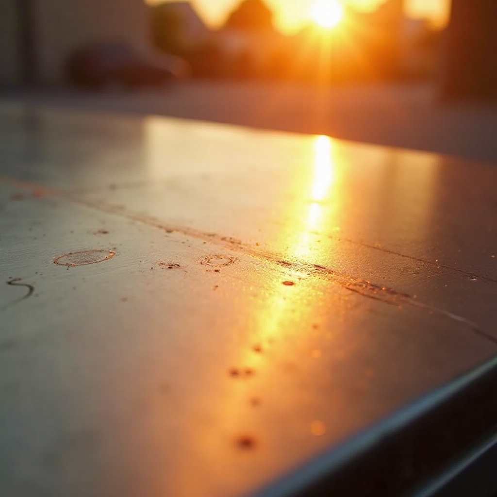 l'acciaio inossidabile si riscalda al sole