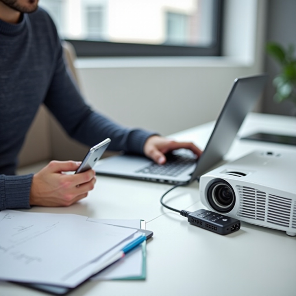 how to connect a smartphone to a projector