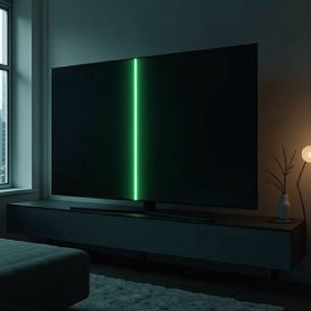linea verde su televisore Samsung